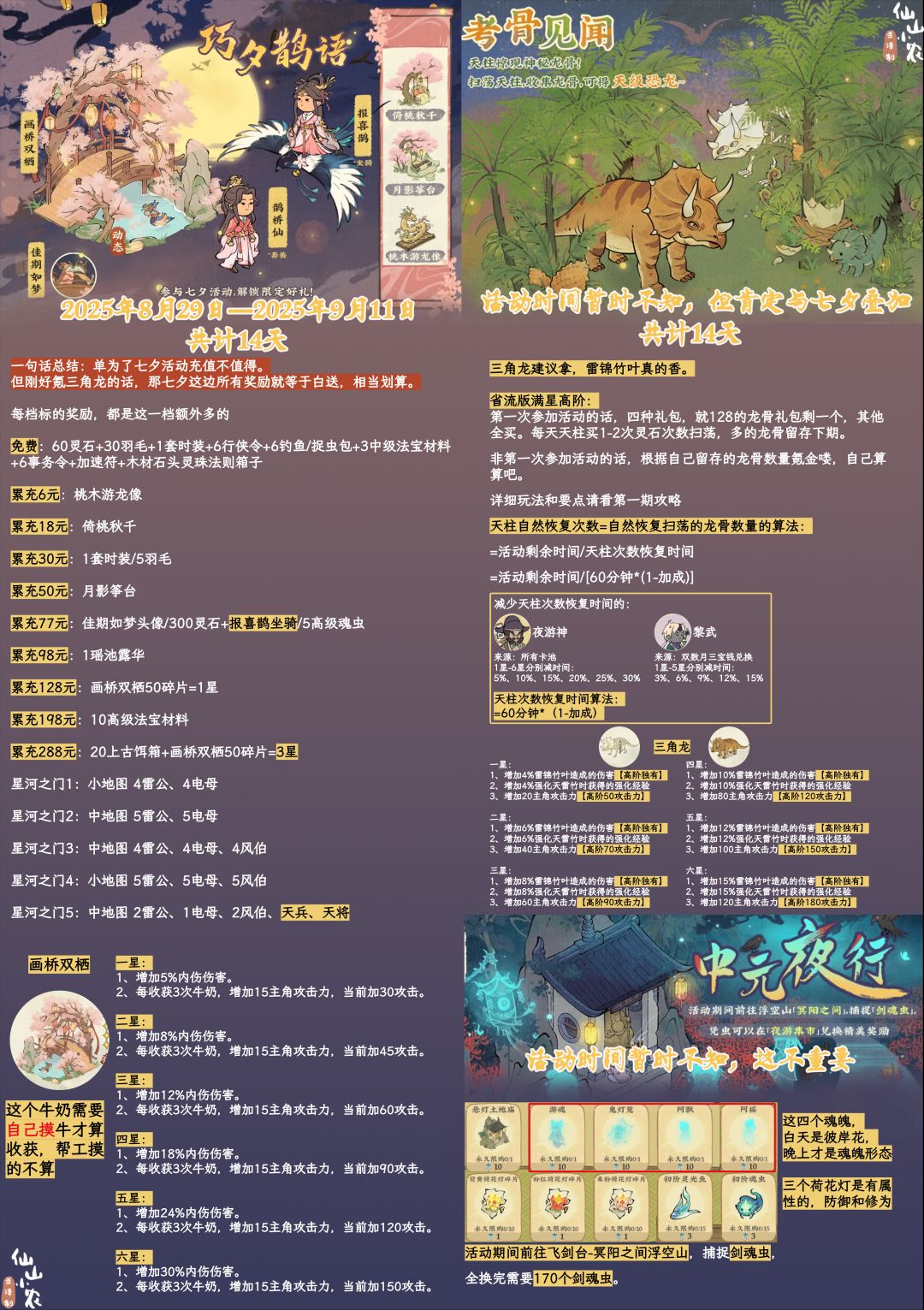 8.28更新后七夕 龙骨 中元活动攻略2.0 1