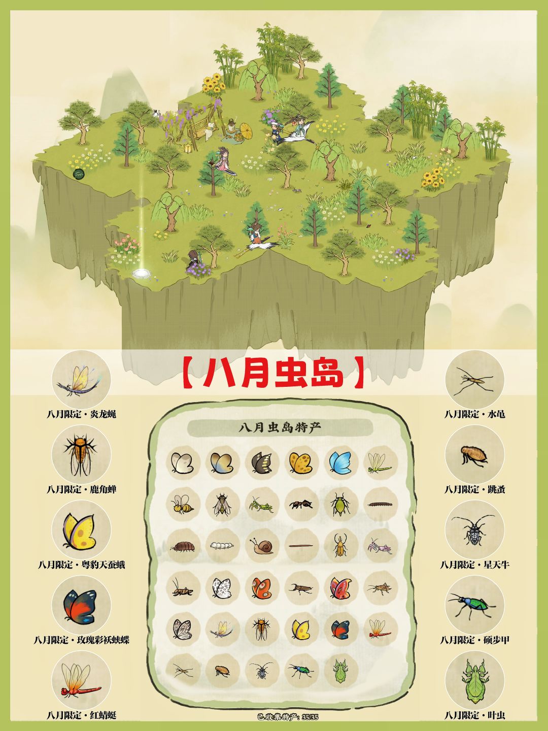 【八月虫岛】全图鉴及抓捕攻略，星星岛呀⭐截图