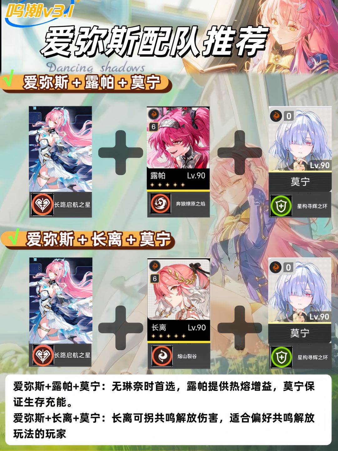 鸣潮V3.1爱弥斯配队推荐 2