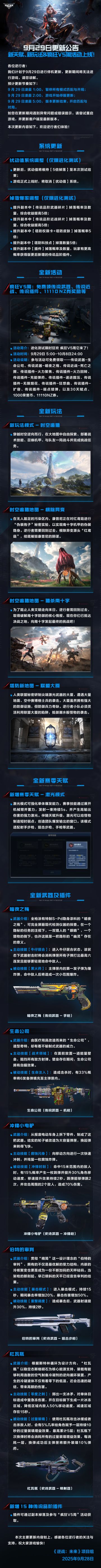 9月29日更新公告 | 新天赋、新玩法&疯狂V5周活动上线！