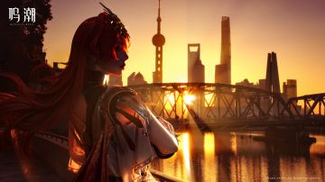 天边倾泻的晨光。