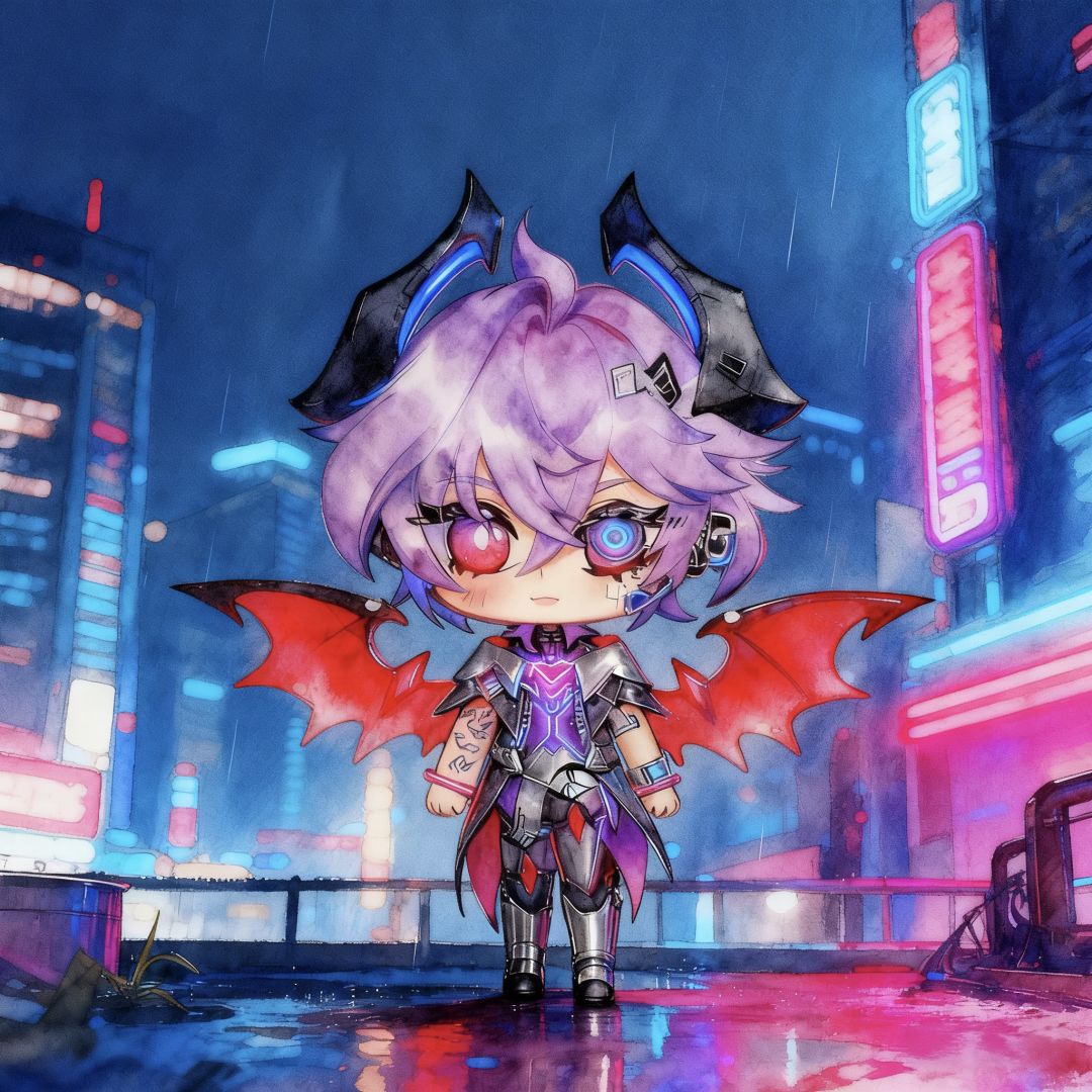 「杜林」绘画+霓虹微雨之夜 1