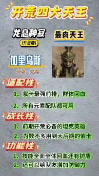 龙息神寂四大开荒天王，光兵和冰老头必养！