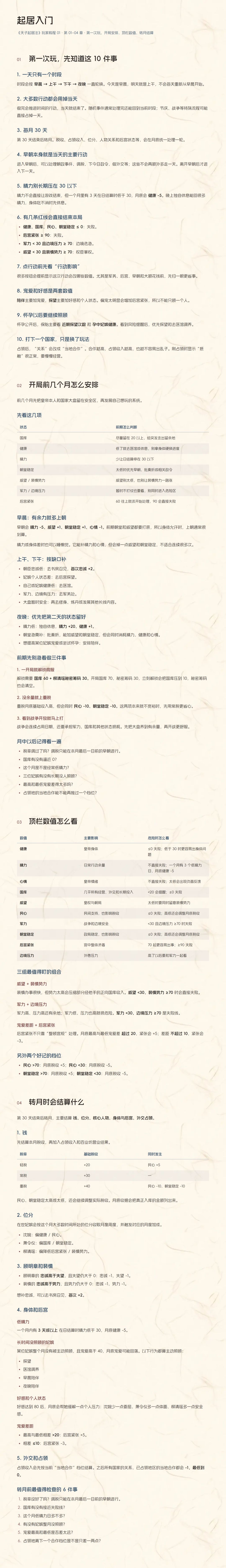 《天子起居注》最新官方详细教程 略有剧透 2