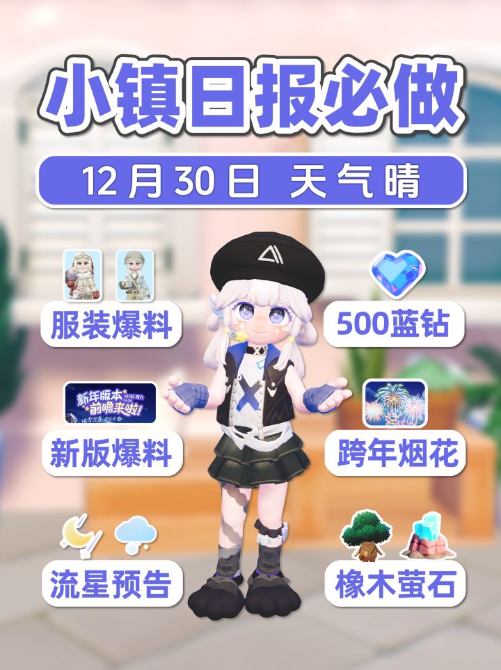 12月30日 免费500蓝钻 +30通票 新服装爆料 新服装版本截图