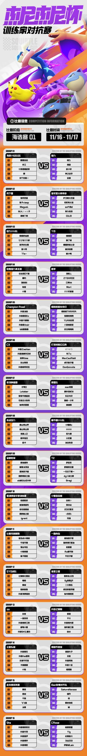 TapTap 杰尼杰尼杯 海选赛名单公布！