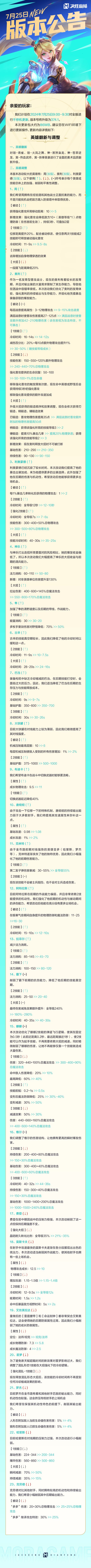 【更新公告】7月25日-不停机更新 1