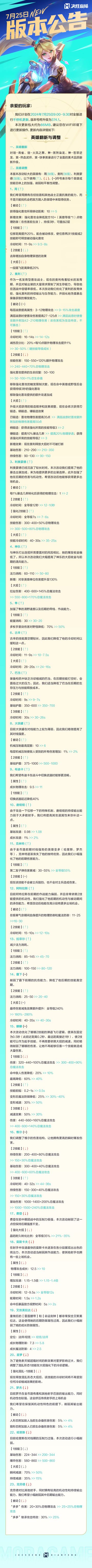 【更新公告】7月25日-不停机更新