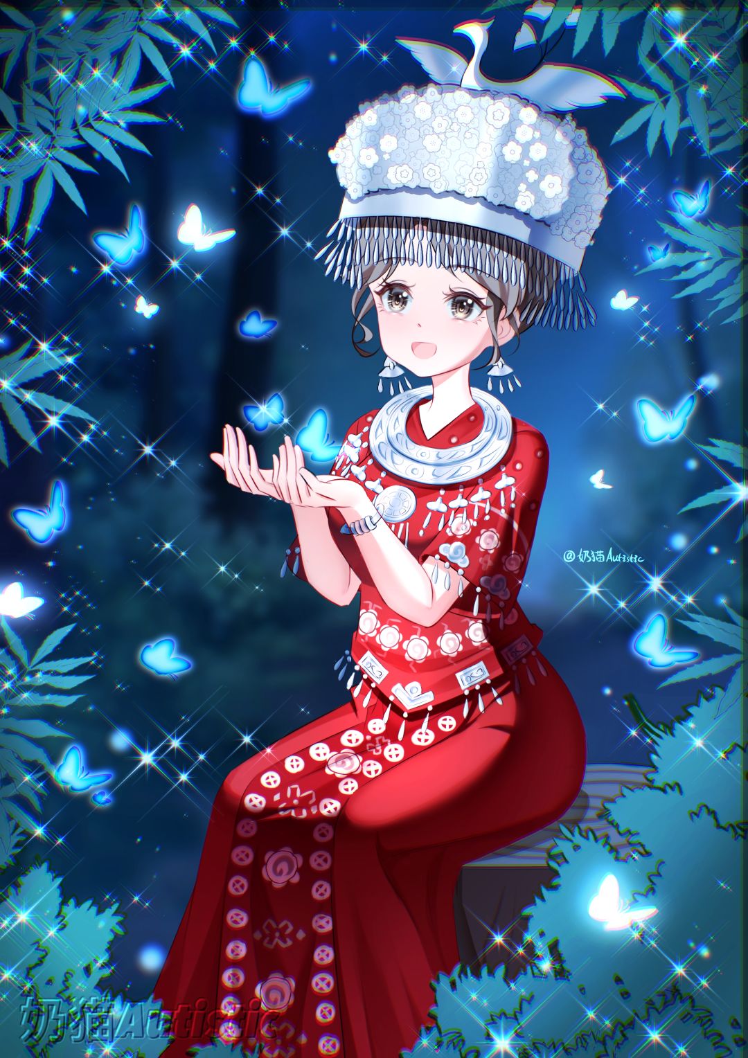【绘画】在苗乡的夜晚截图