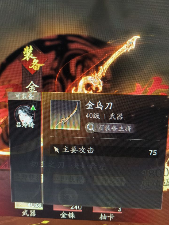 金乌刀只能吕绮玲用吗?截图