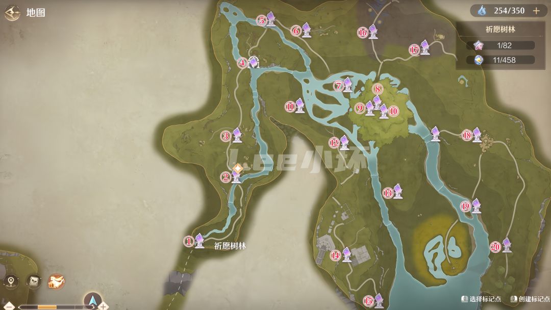 无限暖暖祈愿树林20个流转之柱位置分享 2
