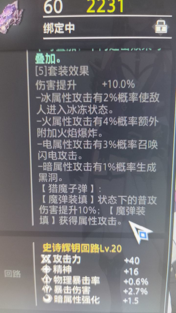 赏金首饰五件套的效果问题截图