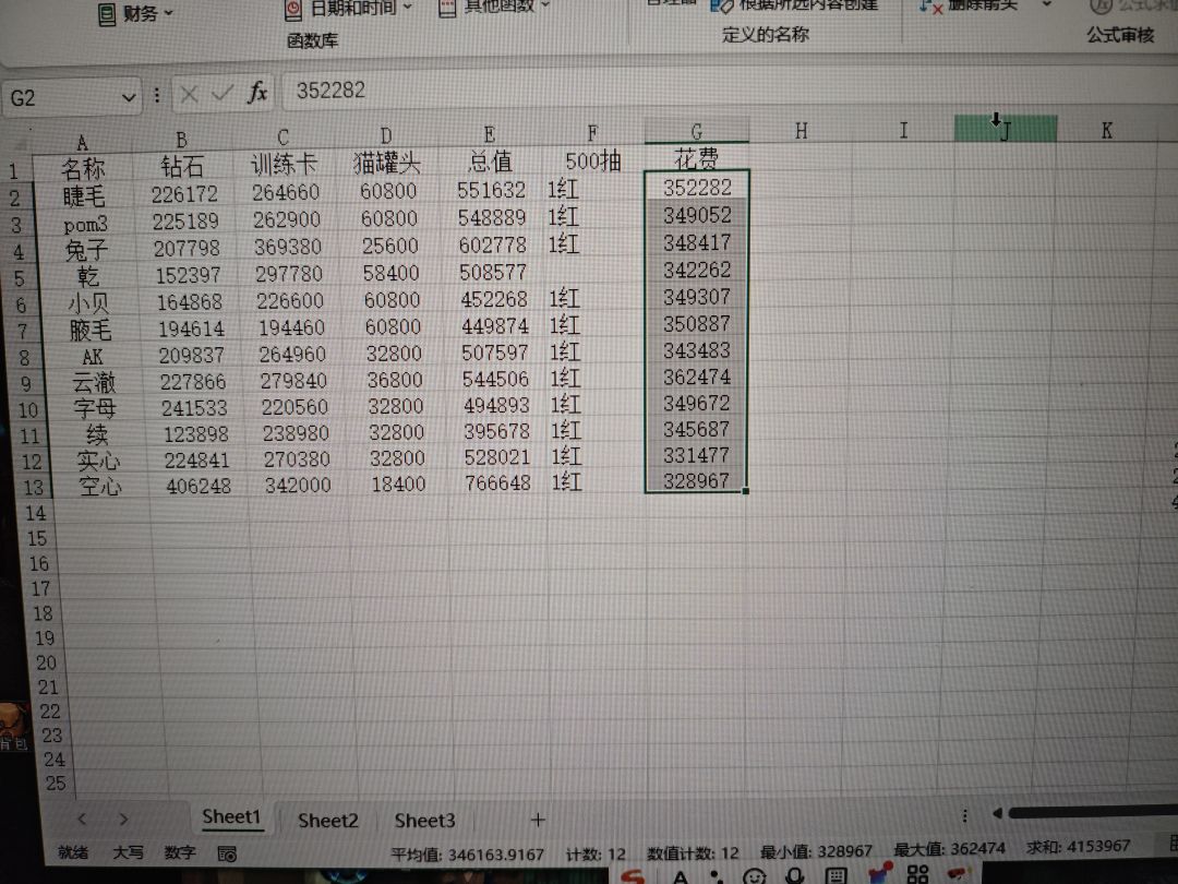 本次喵喵屋500抽测试截图