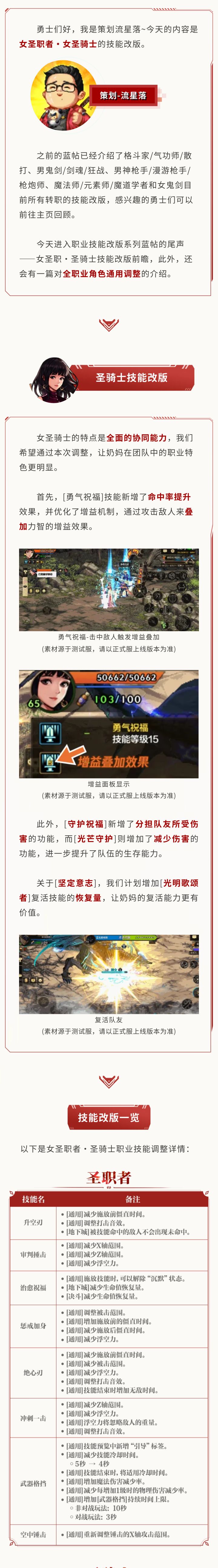【策划蓝帖】女圣职者·圣骑士技能改版截图