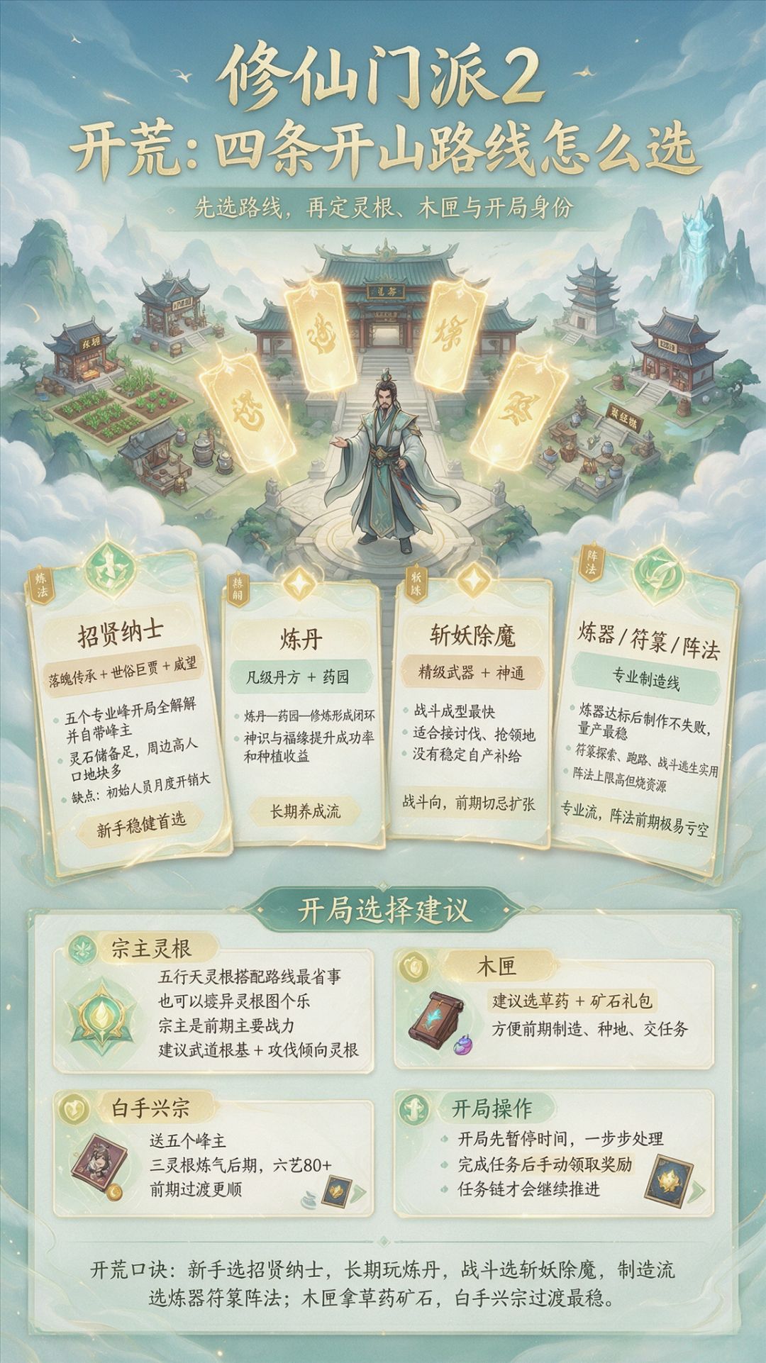 修仙门派2 开荒路线:四条开山路线怎么选 1