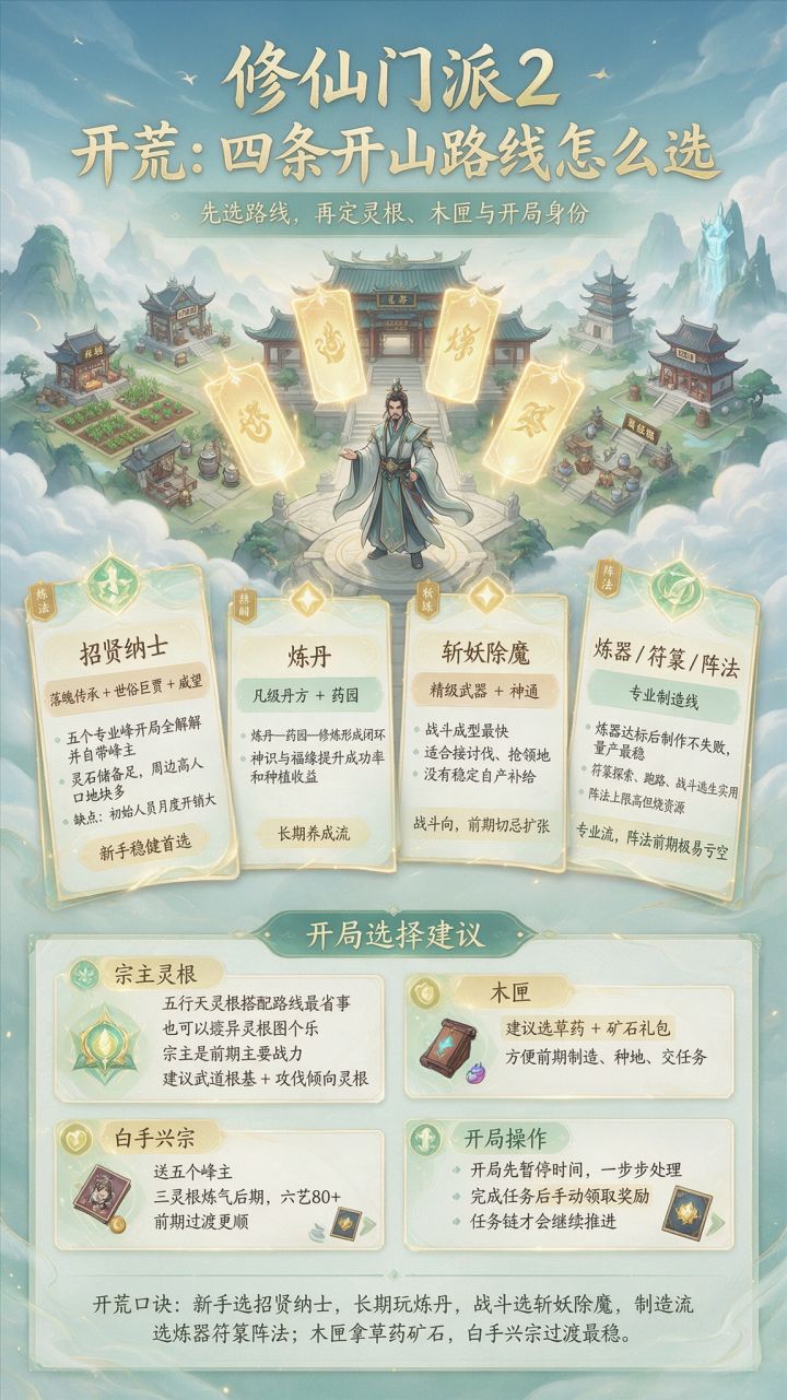 修仙门派2 开荒路线:四条开山路线怎么选截图