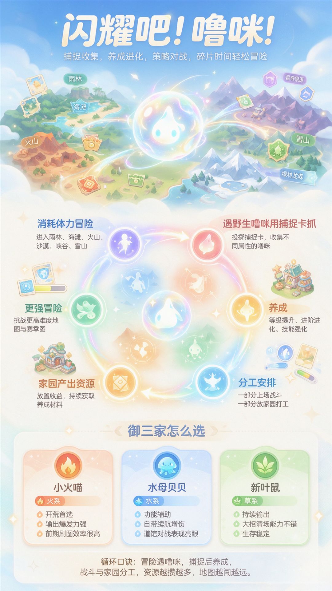 闪耀吧!噜咪 核心玩法循环:御三家怎么选 1
