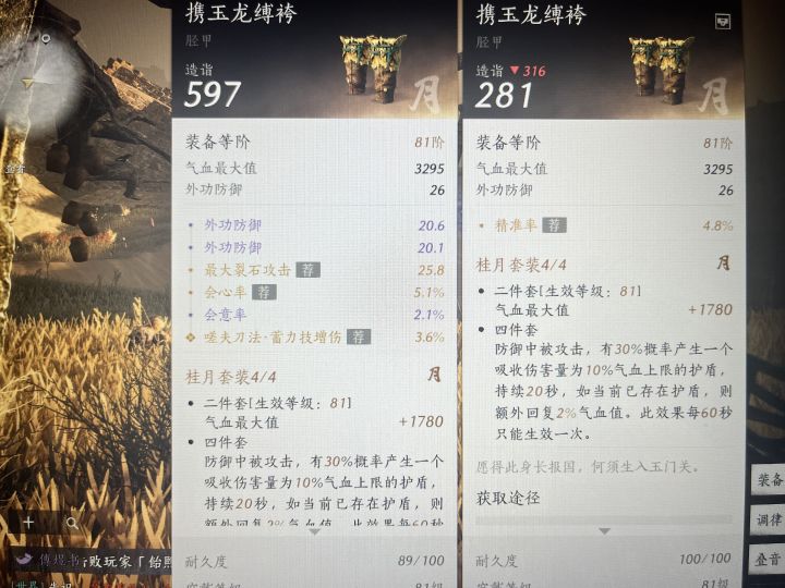 这俩先优化哪个比较好啊，陌刀，精准已经103了，搞腿的话第一个词条就是虚战，但枪的词条也没什么优化空间了截图