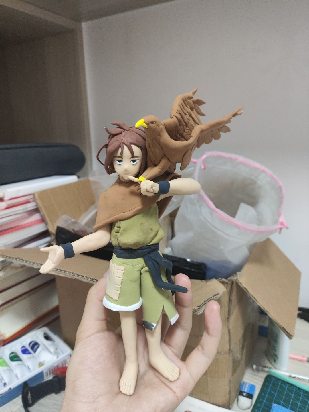 粘土成品(◦`~´◦)游戏里的赵六和自己 3