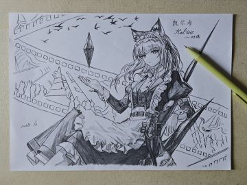 [手绘]凯尔希女仆装198买不起但画的起