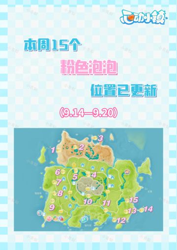 本周15个粉色泡泡位置已更新 9.14—9.20