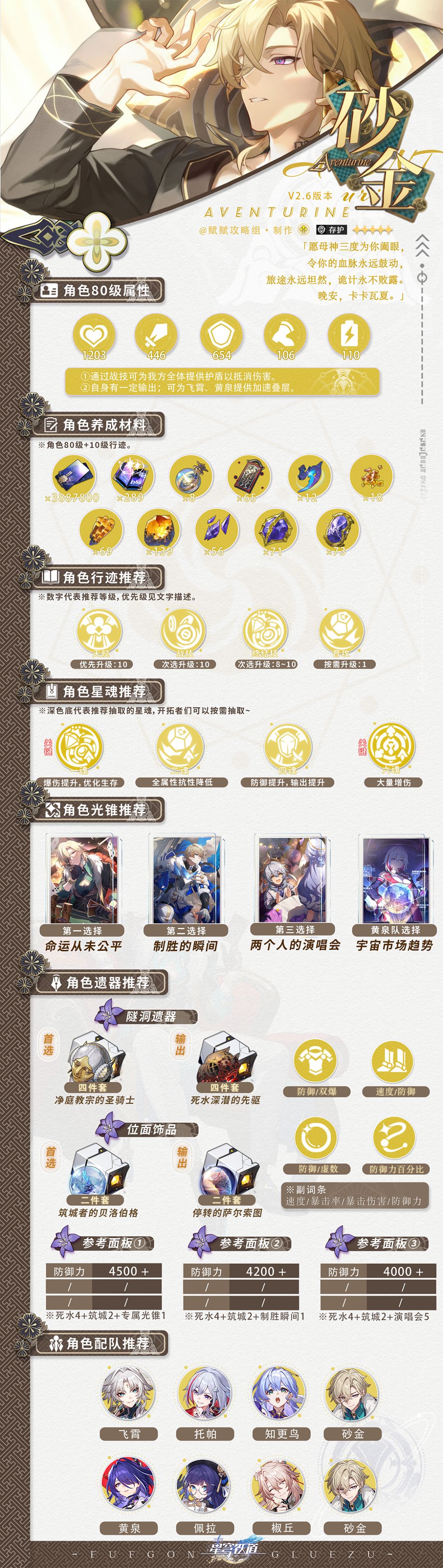 【V2.6攻略】砂金/黄泉/四星陪跑一图流攻略 2