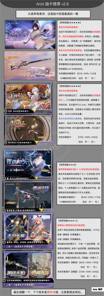 2.8抽卡推荐