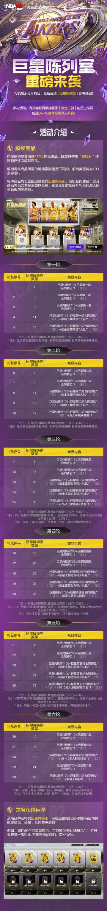 2K手游紫金王朝：巨星陈列室重磅来袭 ！