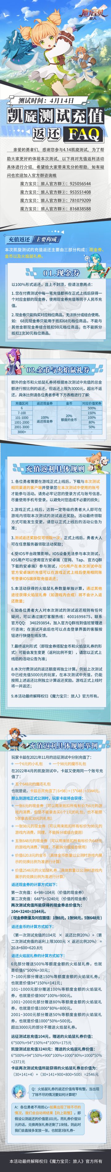必看FAQ丨《魔力宝贝：旅人》凯旋测试充值返利详解！