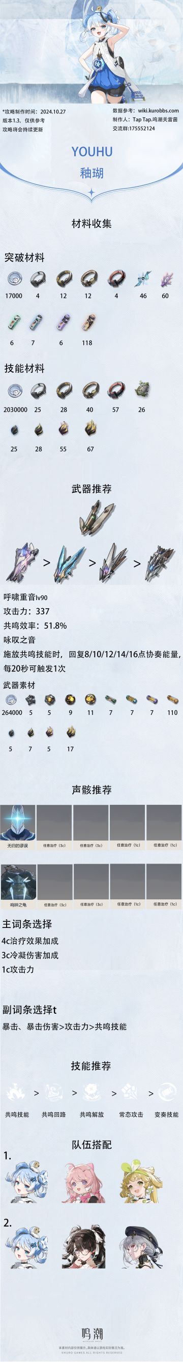 鸣潮【釉瑚角色攻略】一图流