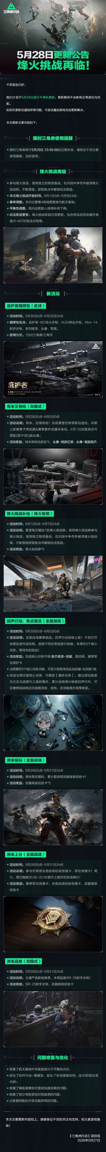 5月28日更新公告丨烽火挑战再临！