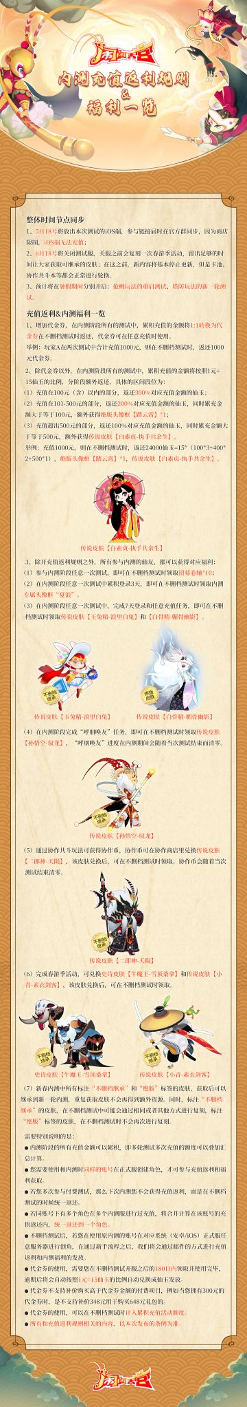 关注！充值返利规则&内测福利一览！更有后续时间节点更新！