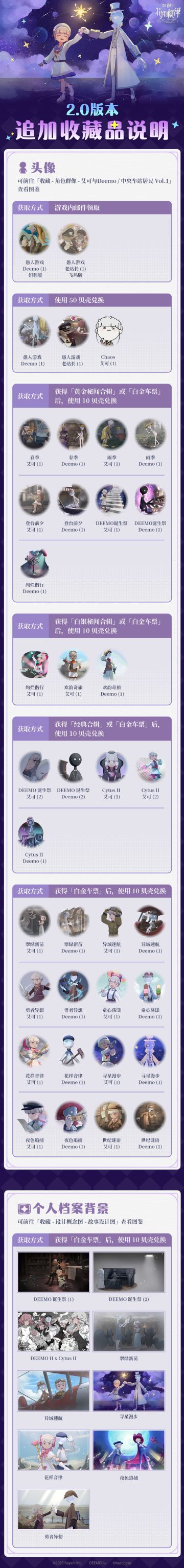 2.0版本追加收藏品获取方式说明