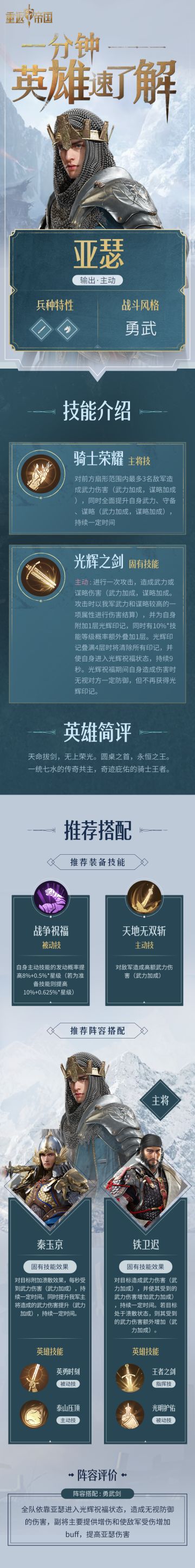 一分钟英雄速了解——亚瑟