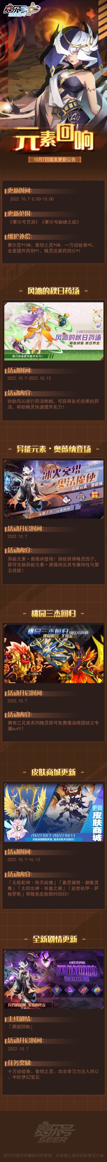 元素回响！10月7日版本更新公告