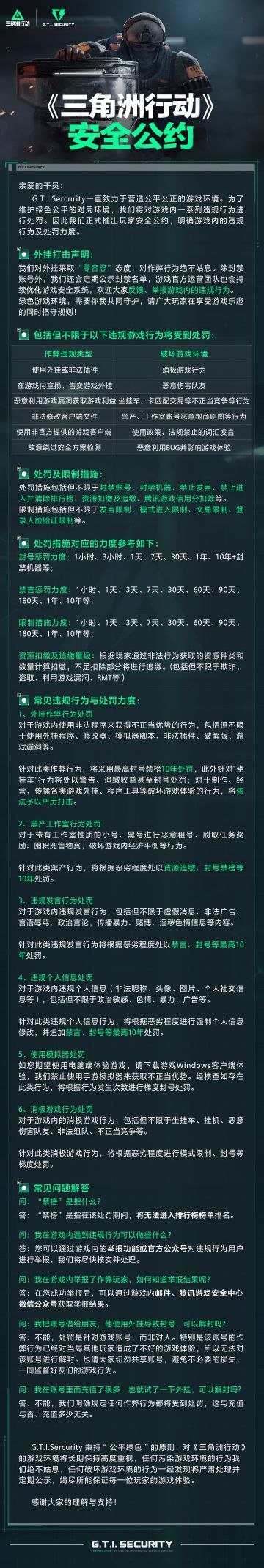 《三角洲行动》安全公约