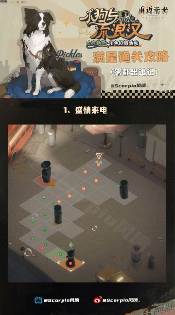 「小狗与流浪汉攻略」
第1阶段雾都出逃记一图流攻略
考虑到有些人不喜欢看视频所以做了一版纯图片的攻略
⭐数字颜色变化代表走了回头路/切换了人物。
⭐数字看不清可以点原图放大
还有其他看不懂的地方可以评论区反馈，因为是第一次尝试做这种一图流，可能表达的没视频那么直观~喜欢看视频版的也可以翻我前几条发布的视频
P1盛情来电
P2颠扑苹果派
P3误解相对论
P4泡泡对撞机
P5最佳拍档
P6大众演员
P