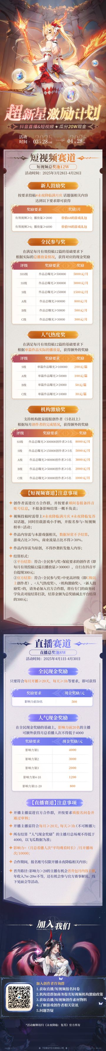 永夜首期超新星创作活动，20w激励等你来拿