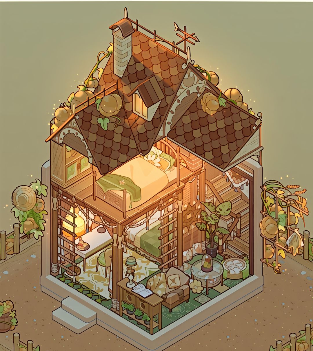 双层田园小屋就这样装 2