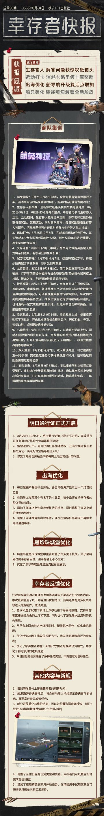 【幸存者快报】8月25日更新公告