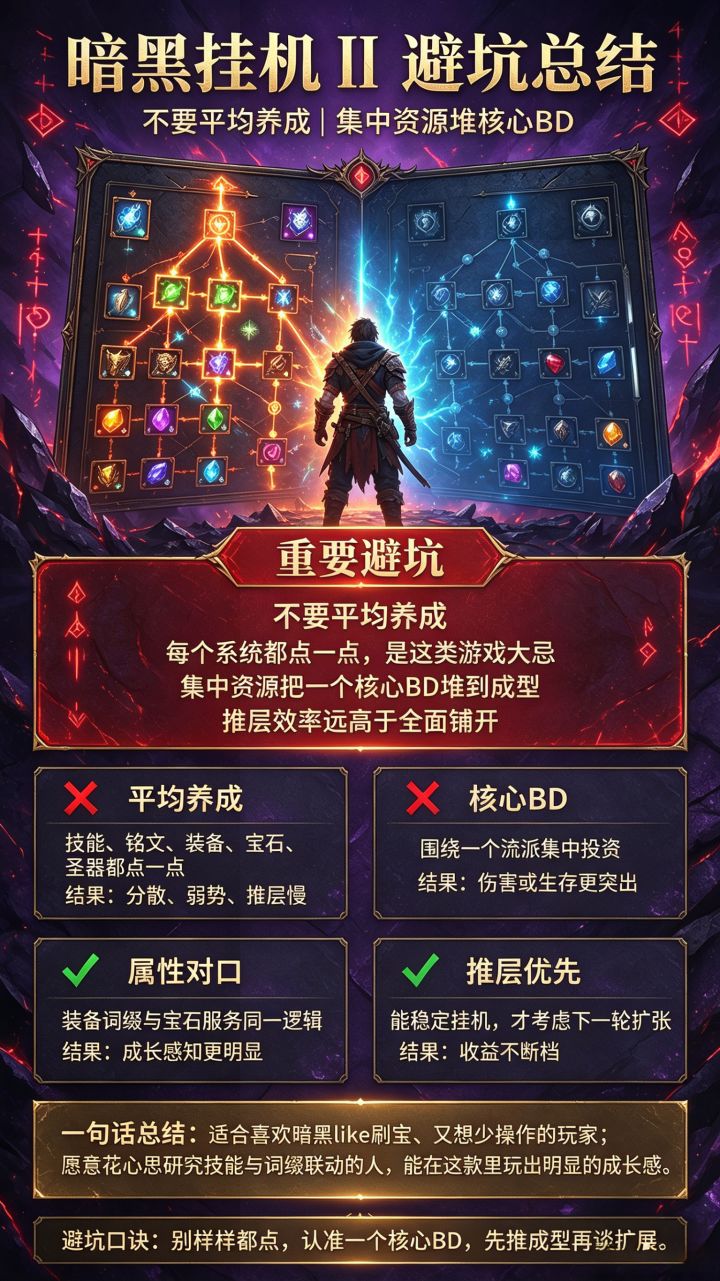 暗黑挂机Ⅱ 避坑总结:不要平均养成截图