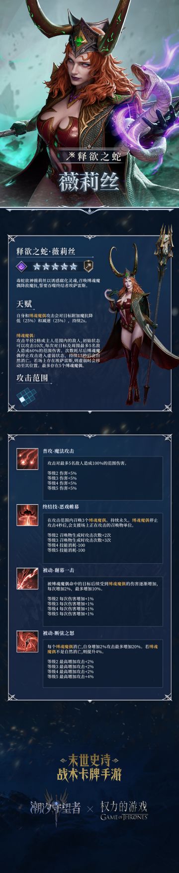 权力的游戏联动丨「释欲之蛇·薇莉丝」丨英雄档案