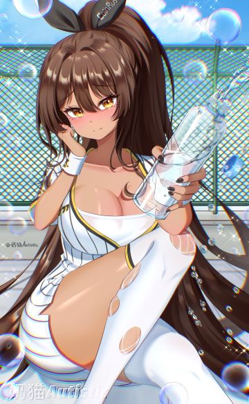 【绘画】要喝水么，我会认真看你比赛的！