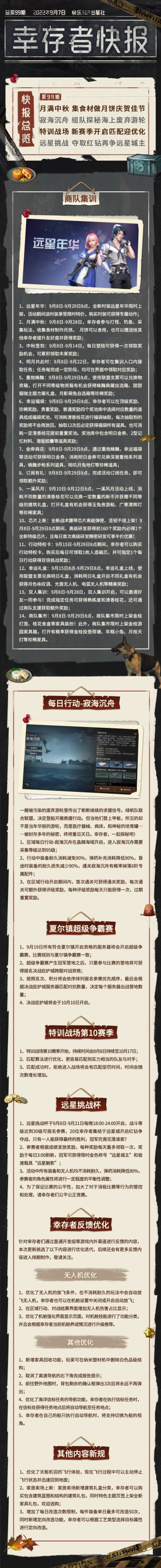 【幸存者快报】9月8日更新公告