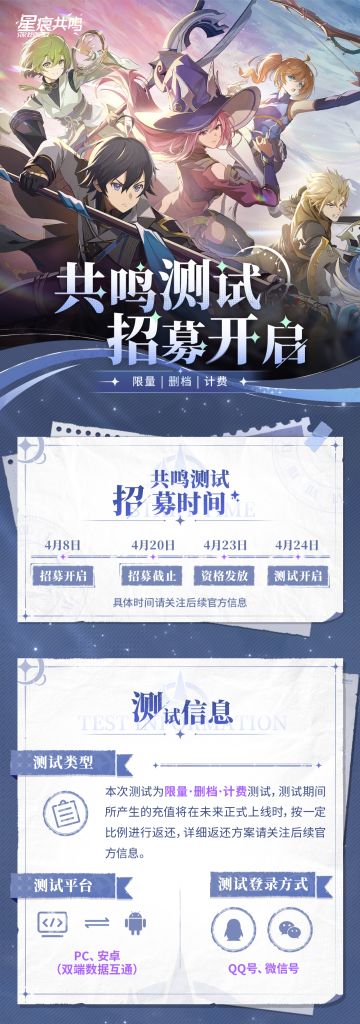 蓝色协议转生✨️星痕公测测试定档4.24