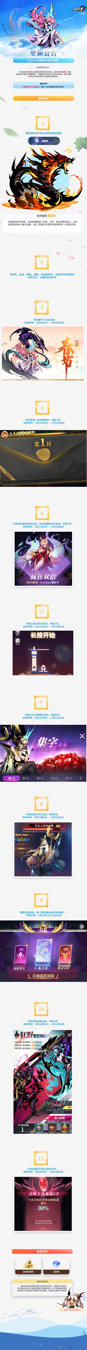 【更新公告】2月6日新年活动维护说明ฅ●ω●ฅ