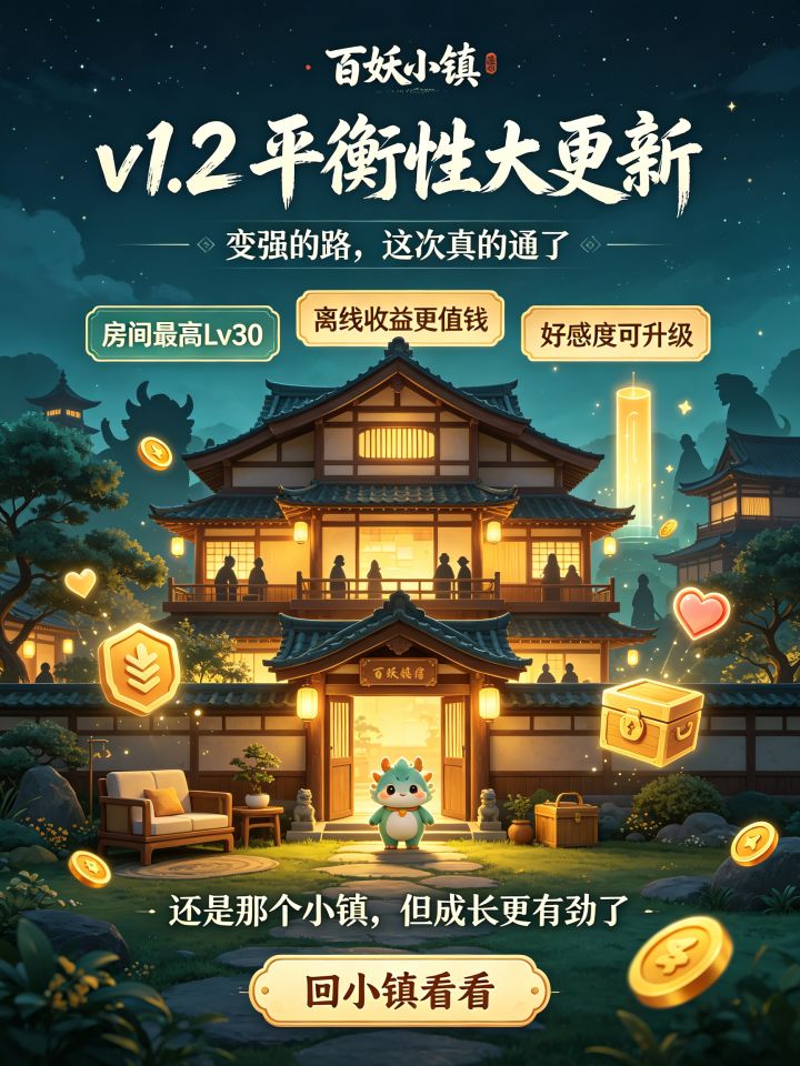 《百妖小镇》v1.2 更新公告截图