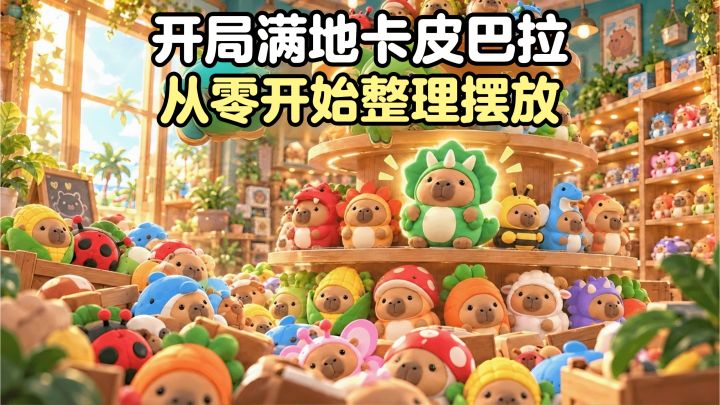开局一地潮玩手办❗从零开始整理潮玩店❗给卡皮巴拉找货架、分类截图