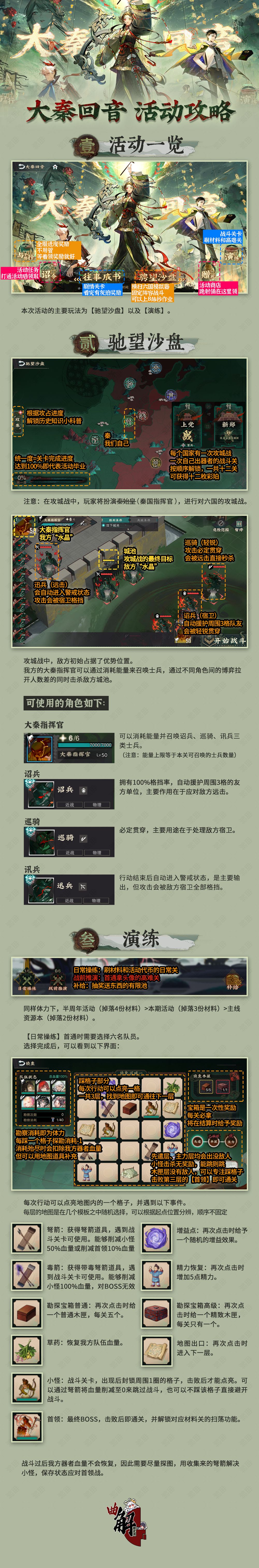 【物华弥新】大秦回音活动攻略一图流截图