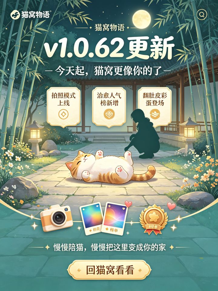 《猫窝物语》v1.0.62 更新公告截图